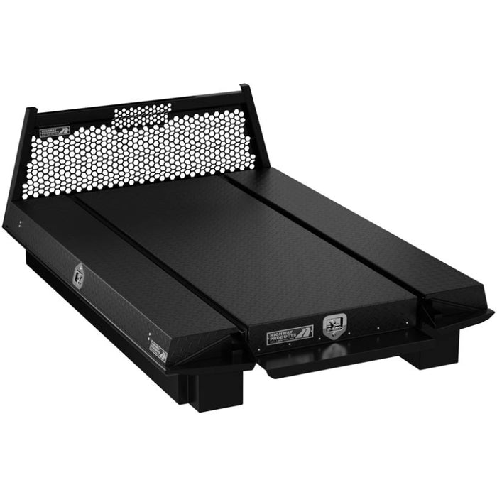 Highway Products Pickup Pack, w/ Black Diamond Plate Lid, w/ Black Smooth Aluminum Base, w/ Mesh Headache Rack Model 39207BFMN