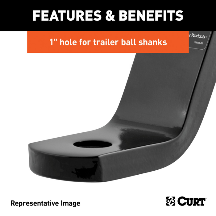 CURT Class 3 Ball Mount, Imported (2" Shank, 7,500 lbs., 6" Drop, 9-1/4" Long) Model 45870