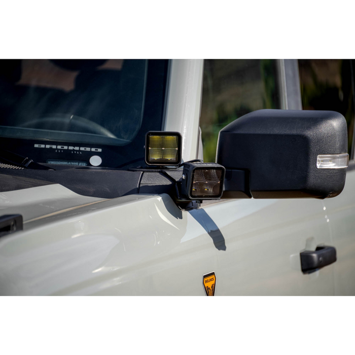 DV8 Offroad 2021-2026 Ford Bronco A-Pillar Dual Light Pod Drop Mounts Model LBBR-08