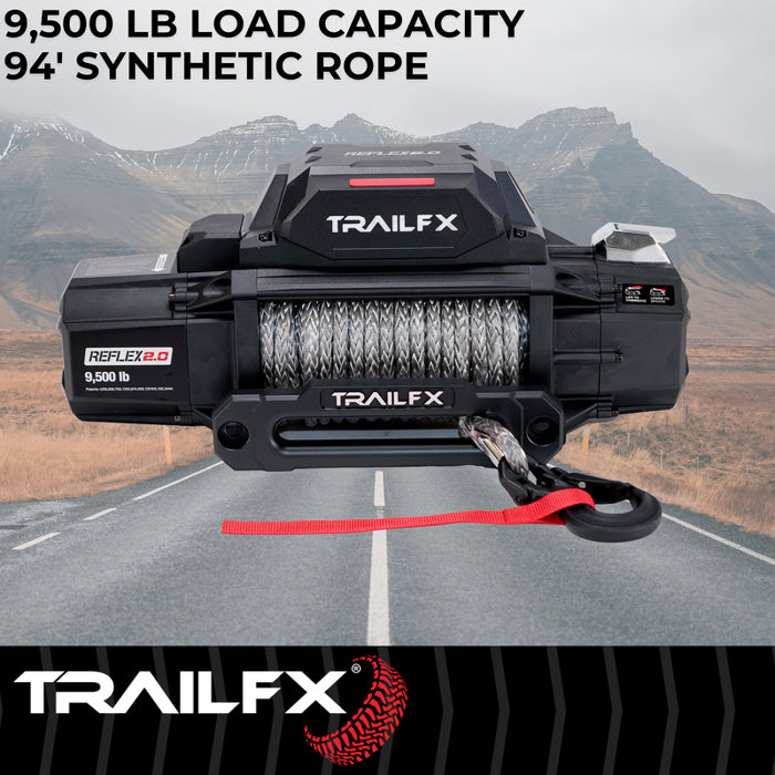 TrailFX REFLEX 2.0 Winch 9500LB Synthetic Rope Model WRS295B