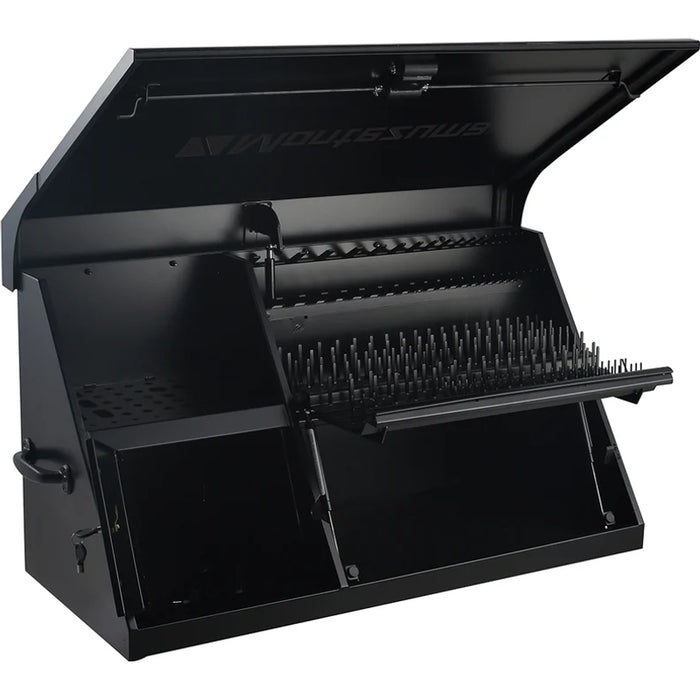 Montezuma 41 x 18 In. Steel Triangle® Toolbox Flat Black Top Mount Truck Box DX411FB
