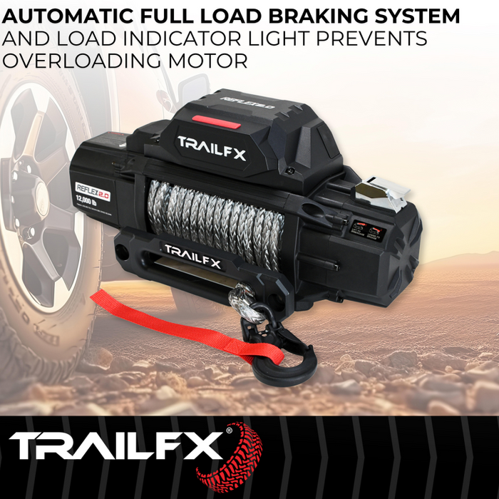 TrailFX REFLEX 2.0 Winch 12000LB Synthetic Rope Model WRS212B