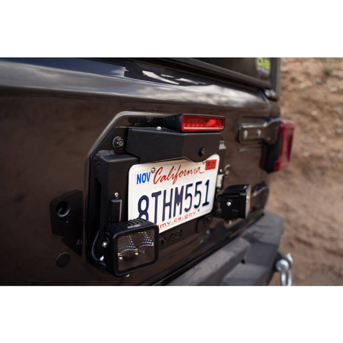 DV8 Offroad 2018-2025 Jeep Wrangler Spare Tire Delete With Light Mounts Model TSJL-03