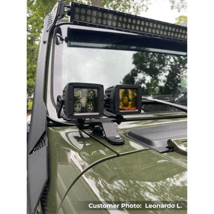 Go Rhino XE Windshield Light Mount for Jeep Wrangler JL/Gladiator JT, fits 50" Light Bar Model 730500T