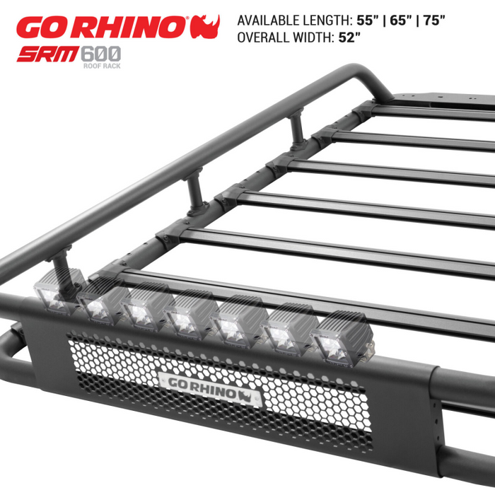 Go Rhino SRM600 55" Long x 52" Wide Tubular Basket Style Roof Rack Model 5936055T