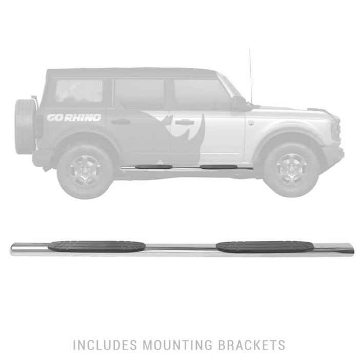 Go Rhino 4" 1000 Series Step Nerf Bars With Mounting Bracket Kit Model 104412973PS