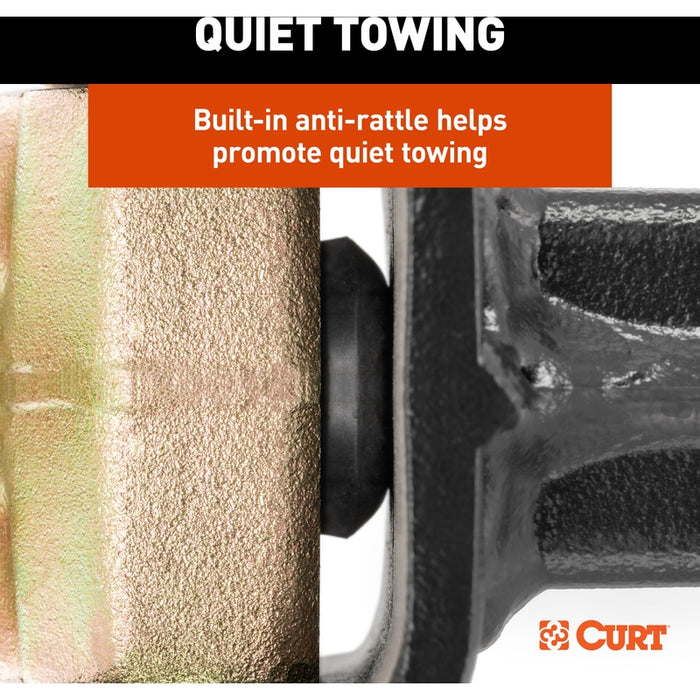 CURT Adjustable Trailer Hitch Ball Mount, Tow Hook Step, 2-Inch Receiver, 6-Inch Drop, 2 and 2-5/16-Inch Balls, 14,000 lbs Model 45904