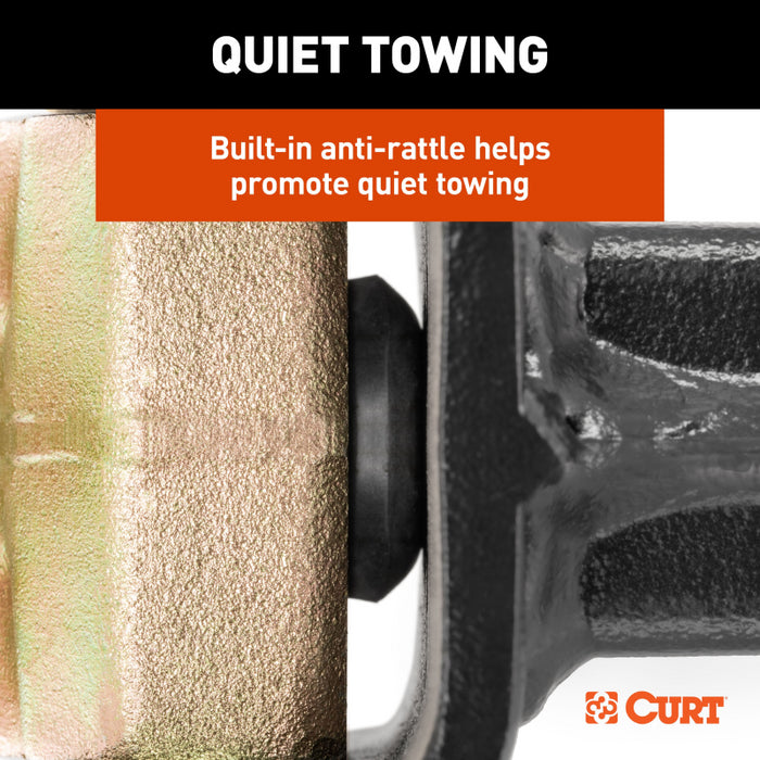 CURT Adjustable Channel Mount with Hook & Step Dual-Ball - 2" Shank, 14K, 6" Drop Model 45904