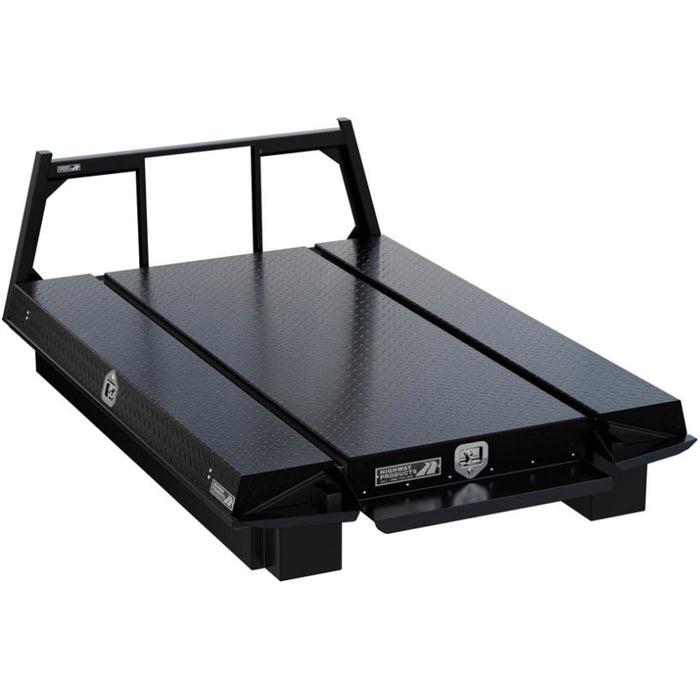 Highway Products Pickup Pack, w/ Black Diamond Plate Lid, w/ Black Smooth Aluminum Base, w/ Open Post Headache Rack Model 39203BFPN