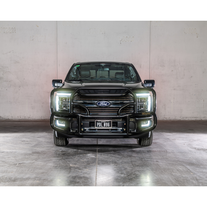 Ex-Guard Kit Extreme-Duty Full-Height Coverage Black Grille Guard Kit w/ Mounting Bracket and Tow Hooks Model HX-50BG3-FD1521-MB-21HX-FD15-TH