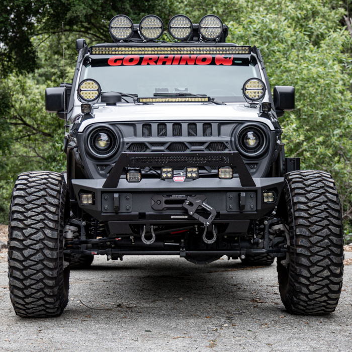 Go Rhino Trailline Winch Ready Front Stubby Bumper for Jeep Wrangler JL, JLU & Gladiator JT Model 230211T