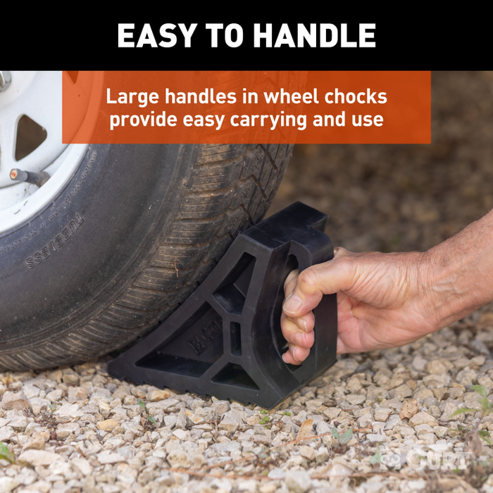 CURT HD Wheel Chock with Mounting Bracket Model 22803