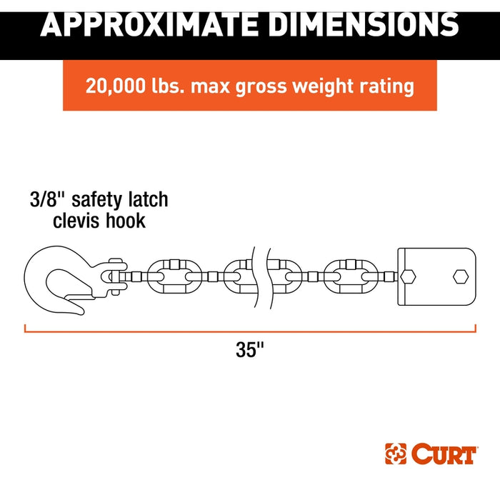 CURT CrossWing 5th Wheel Safety Chain Assembly Model 16613