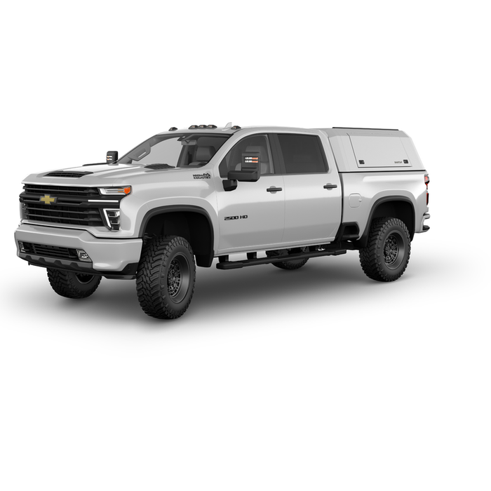 SmartCap OEM White Truck Bed Cap EVOc Commercial Series w/ Horizontal Locks Model EC0110-WH