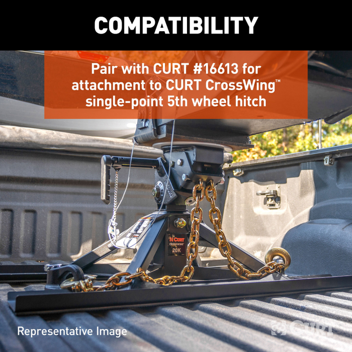 CURT CrossWing 5th Wheel Safety Chain Anchor Plate for Gooseneck Ball Model 16615