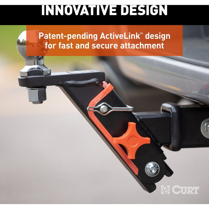 CURT ActiveLink Hitch Ball Mount, Fits 2-Inch Trailer Couplers, 3,500 Pounds GTW Model 18416