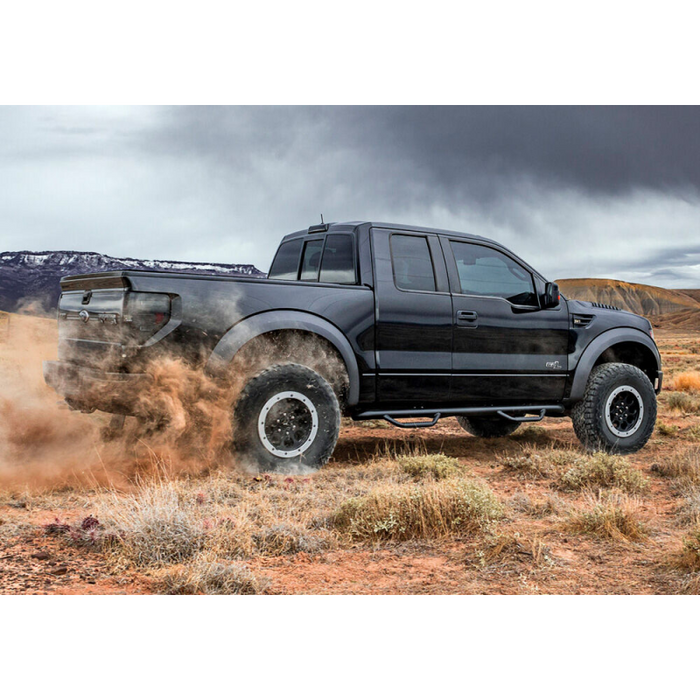 N-Fab Cab Length Side Steps Gloss Black Mild Steel Model N2273CC