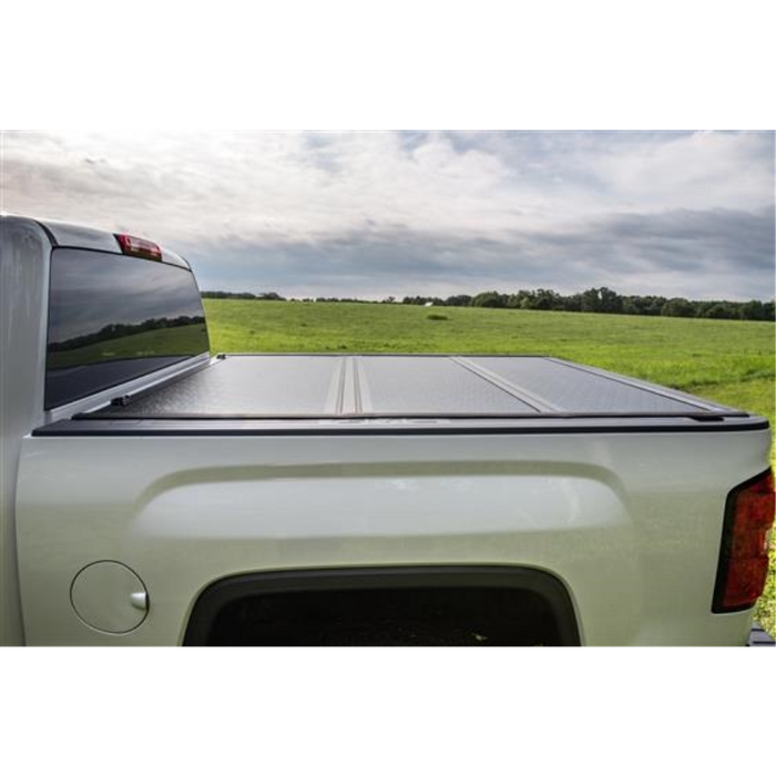 TrailFX Hard Tri-Fold Tonneau Cover Low Profile Gloss Black Plastic Model TFX1533