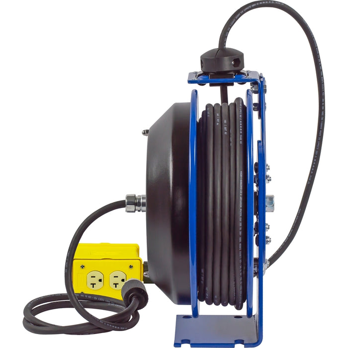 Coxreels PC Series Spring Driven Cord Reel Quad Industrial Receptacle 12 GA x 50 ft. - Cord Included Model PC13-5012-B