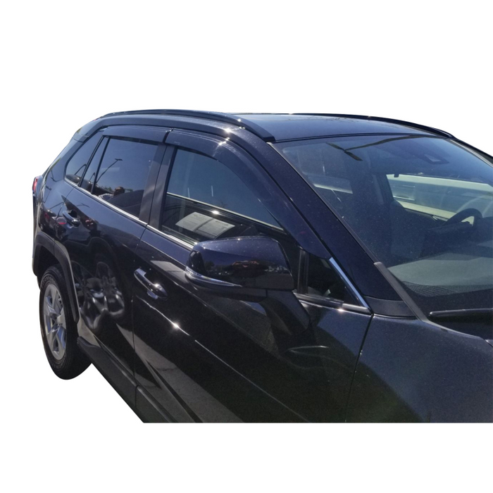 TrailFX Low Profile Side Window Deflector Tape-On Smoke Acrylic Set of 4 Model 4255H