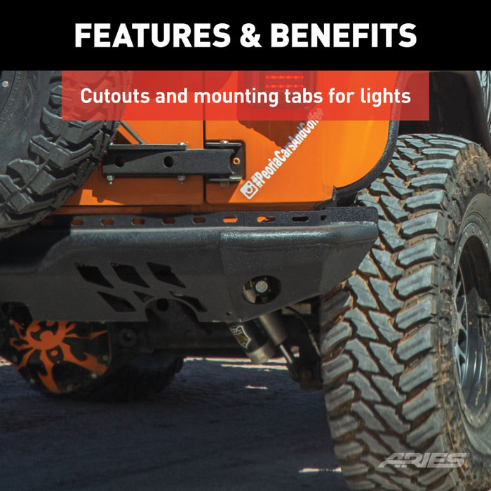 ARIES TrailChaser Jeep Wrangler JK Aluminum Rear Bumper Model 2082036