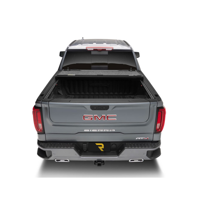 UnderCover Fusion Hard Folding 2019 (New Body Style)-2025 Chevy Silverado/GMC Sierra 1500 5' 10" Bed with or without MultiPro Tailgate - Paint Code G1W Abalone White Model AR12022L-G1W
