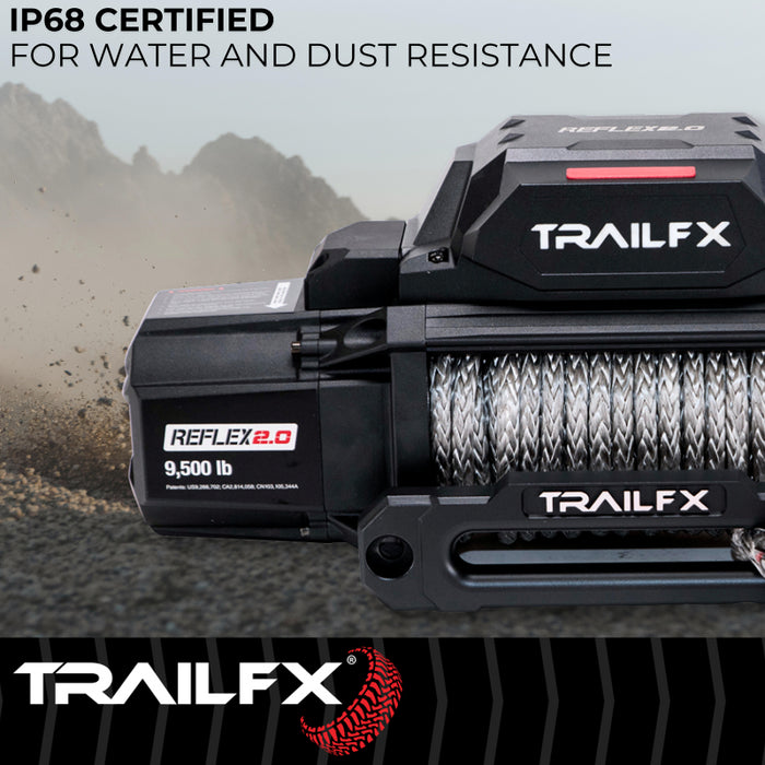 TrailFX REFLEX 2.0 Winch 9500LB Synthetic Rope Model WRS295B