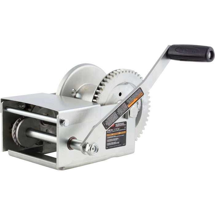 CURT Hand-Crank Brake Winch, 2,500 lbs, 15.8:1 Gear Ratio, 10.6" Handle Model 29625