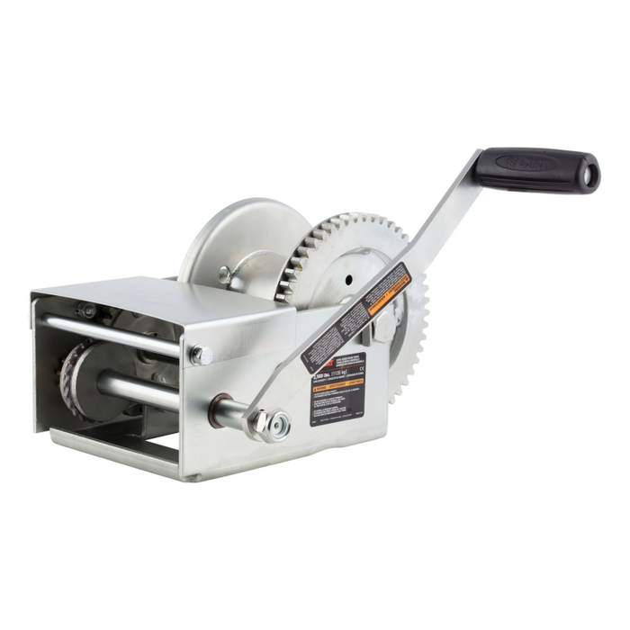CURT Hand-Crank Brake Winch, 2,500 lbs, 15.8:1 Gear Ratio, 10.6" Handle Model 29625