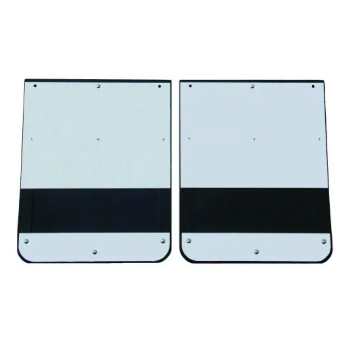 Go Industries Dually Mud Flap Set - Stainless Steel Set - Includes Flaps, Brackets, Stainless Weights and Stiffeners Model S70735SET