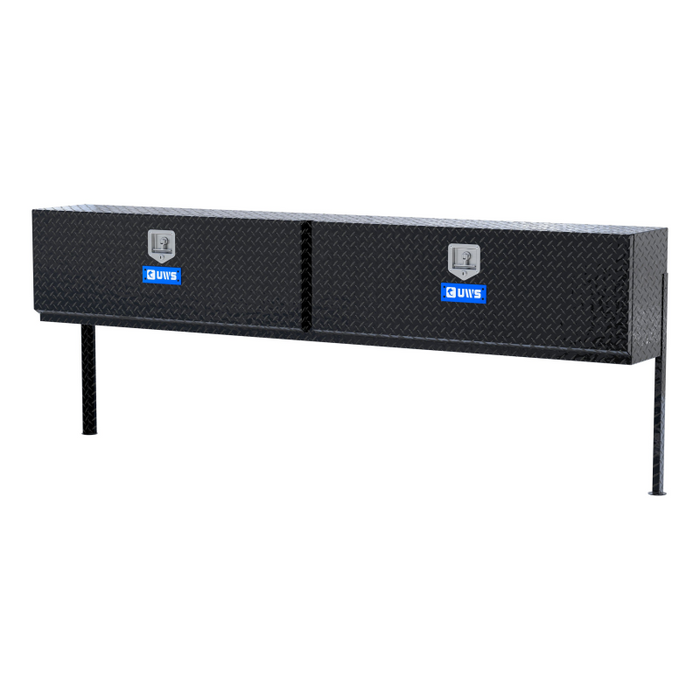 UWS Gloss Black Aluminum 96" Double-Door Topside Truck Tool Box Model TBTS-96-BLK