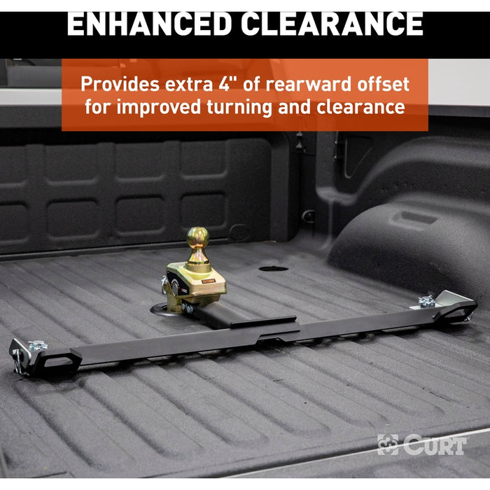 CURT RockerBall Multi-Fit OEM Puck System Gooseneck Ball with 4" Offset, Fits Select Chevrolet, Ford, GMC, Nissan, Ram Trucks Model 60668