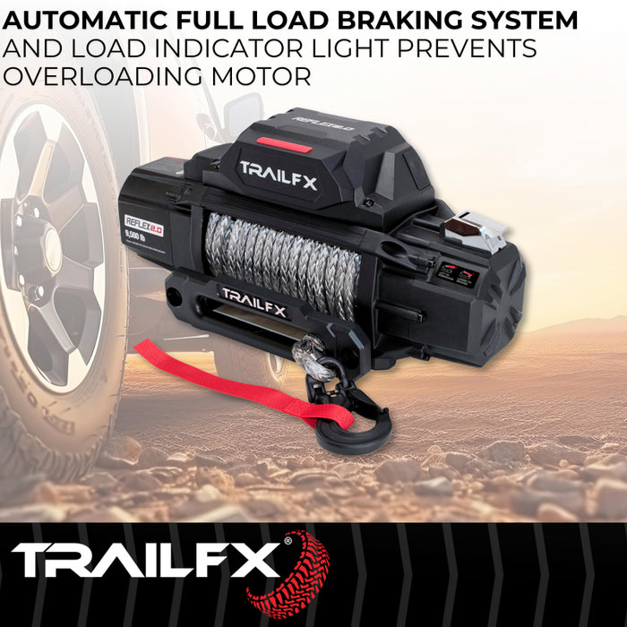 TrailFX REFLEX 2.0 Winch 9500LB Synthetic Rope Model WRS295B