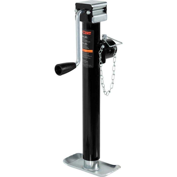 CURT Weld-On Pipe-Mount Swivel Trailer Tongue Jack, 5,000 lbs. Support Capacity, 15-1/2 Inches Vertical Travel Model 25005