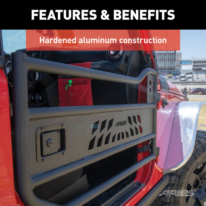 ARIES Jeep Wrangler JK Aluminum Front Tube Doors Model AR15009