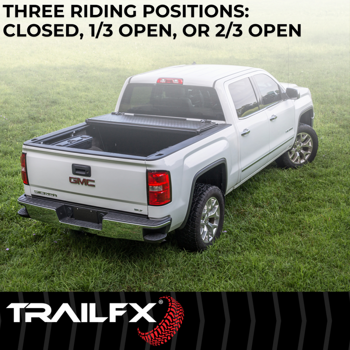 TrailFX Hard Bi-Fold Tonneau Cover Low Profile Black Plastic Model TFX1534