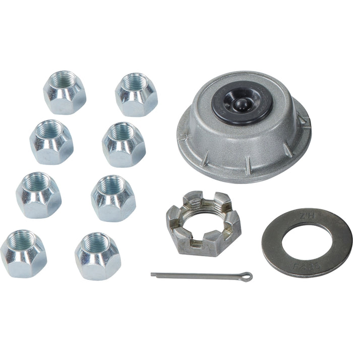 CURT 12" Brake Drum Hub Kit with Installed Bearings - 8 on 6-1/2", 9/16" Studs, 7,000-lb. Axles Model 2024013261