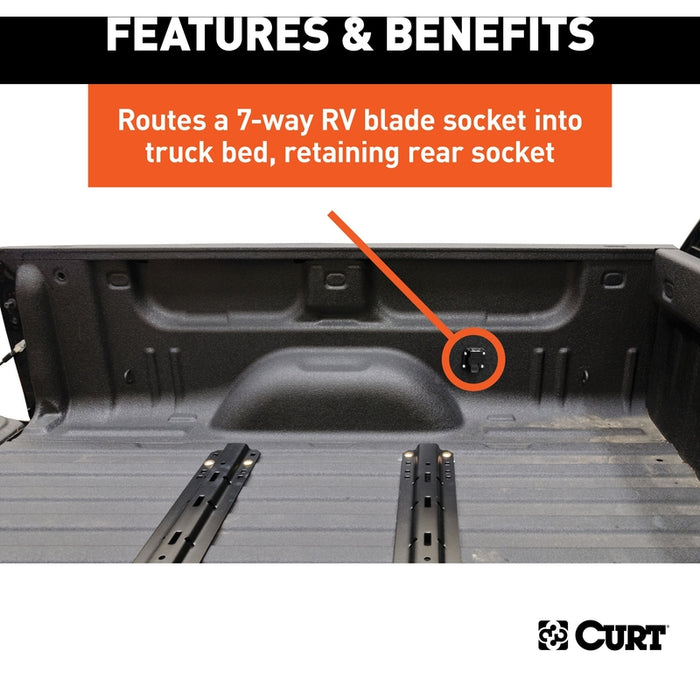 CURT 10-Foot Vehicle-Side Truck Bed 7-Pin Trailer Wiring Harness Extensions, Select Chevy, Dodge, Ford, GMC, Nissan, Ram, Toyota, 10-Pk Model 56000010