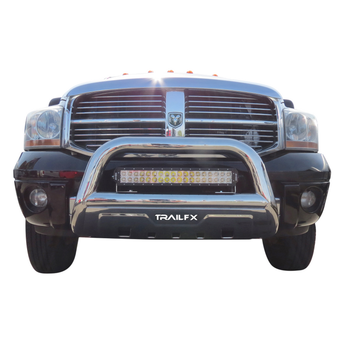 TrailFX 3.5" Oval Bull Bar w/ Skid Plate Stainless Steel Use G9018MK To Mount Optional Lighting Model B1516S