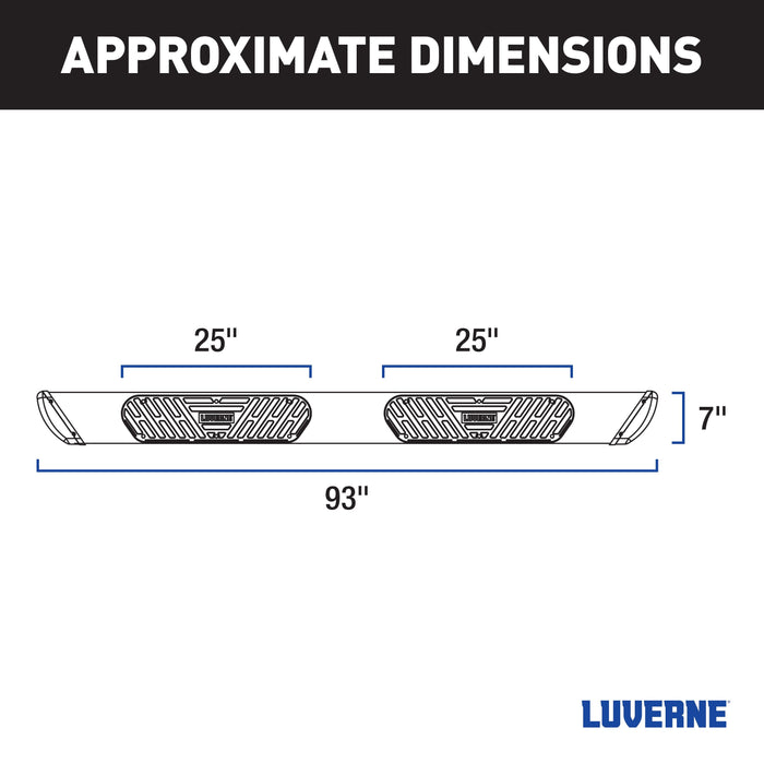 Luverne Regal 7 Polished Stainless 93" Oval W2W Steps, Select Ford F-250, F-350, F-450 Model 477093-401733