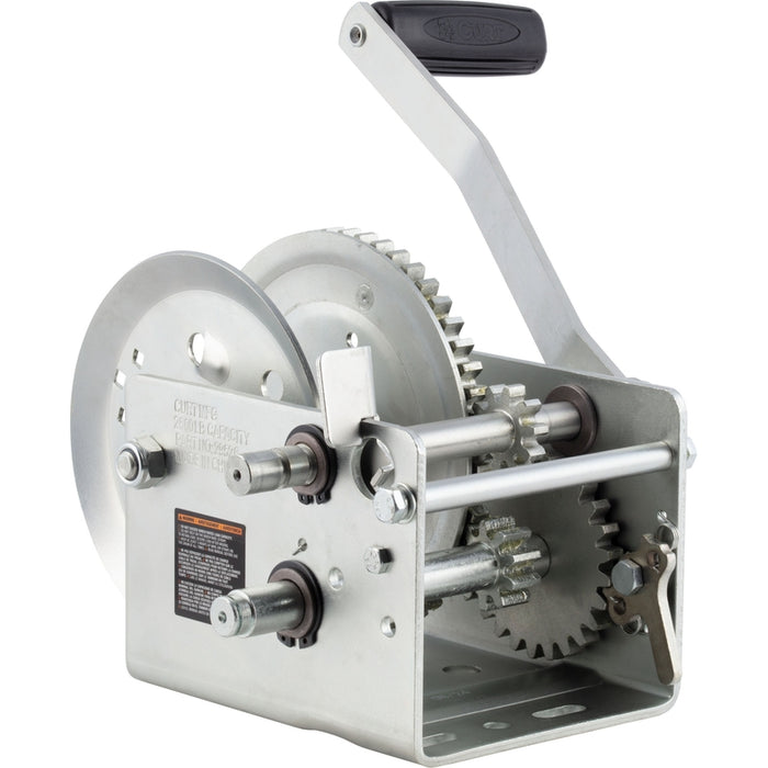 CURT Hand-Crank 2-Speed Winch, 2,600 lbs, 5.1:1 High, 12.7:1 Low Gear Ratio, 10.6" Handle Model 29526