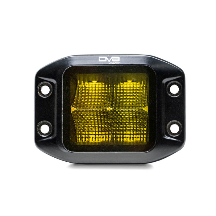 DV8 Offroad 3-Inch Elite Series LED Square Amber Flush Flood Mount Pod Light Model BE3FMW40W-A