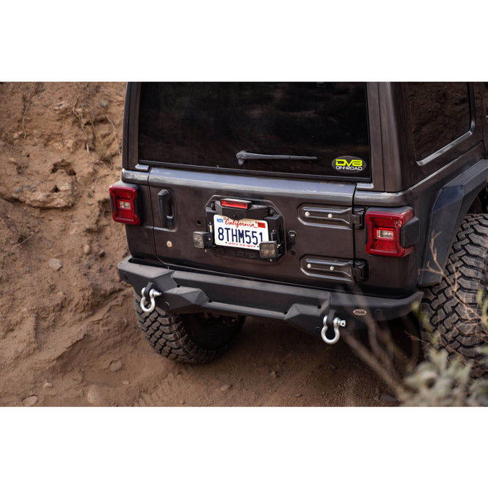 DV8 Offroad 2018-2025 Jeep Wrangler Spare Tire Delete With Light Mounts Model TSJL-03