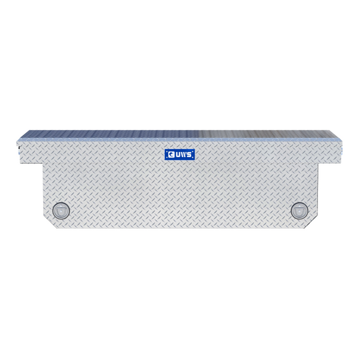 UWS  72" Bright Aluminum Deep Angled Push Button Crossover Truck Tool Box Model TBSD-72-A-PB