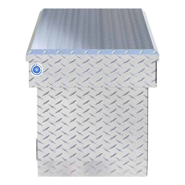 UWS  72" Bright Aluminum Deep Angled Push Button Crossover Truck Tool Box Model TBSD-72-A-PB
