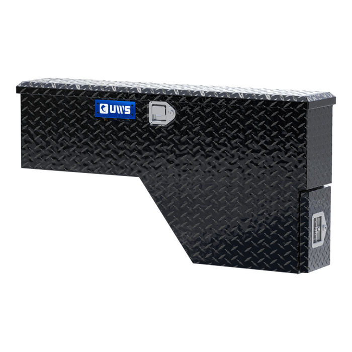 UWS Gloss Black Aluminum 48" Driver-Side Wheel Well Tool Box Model FW-48-DS-D-BLK