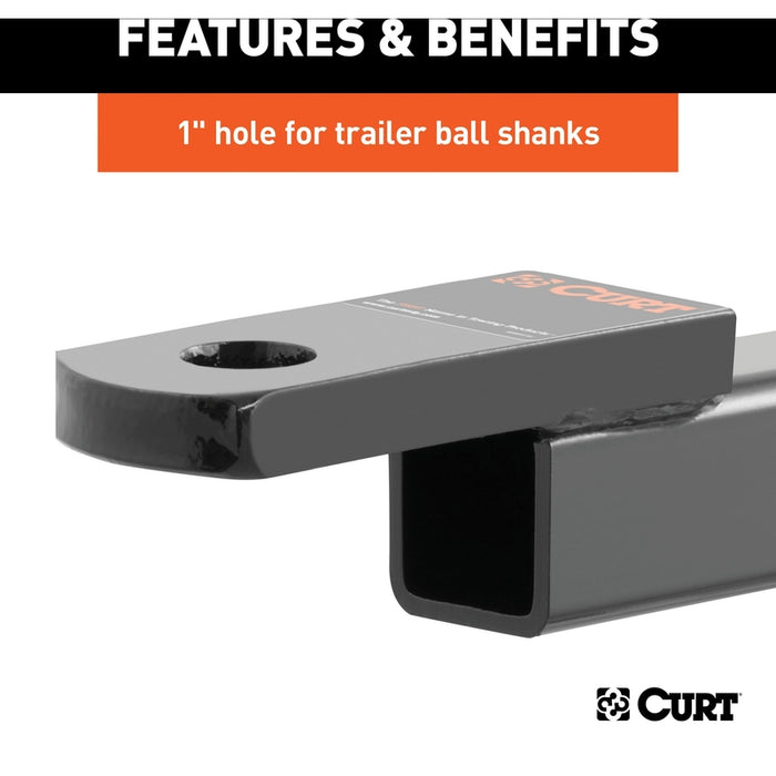 CURT Class 3 Trailer Hitch Ball Mount, Imported Fits 2-Inch Receiver, 7,500 lbs, 1-Inch Hole, 2-In Drop, 3/4-Inch Rise Model 45828