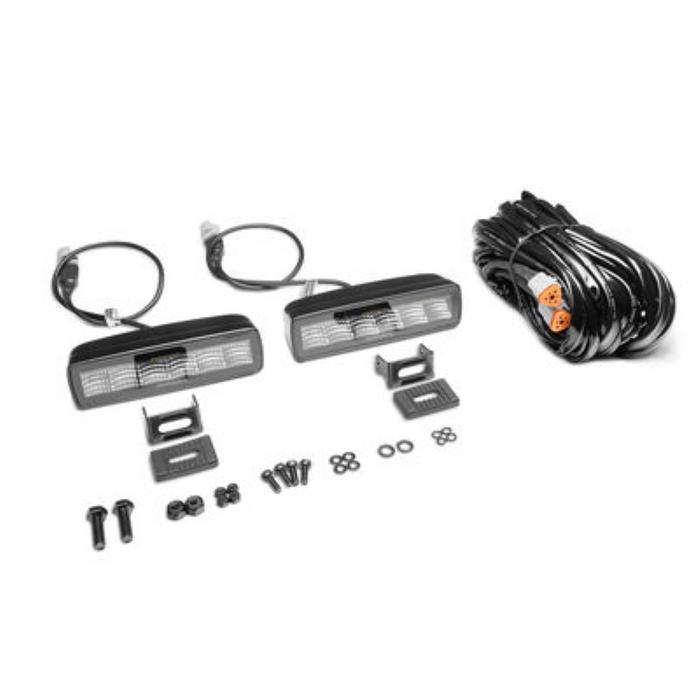 Go Rhino Blackout Series SIXLINE 6-LED Flood Light Pods, W/Amber LEDs Model 750600622FBS
