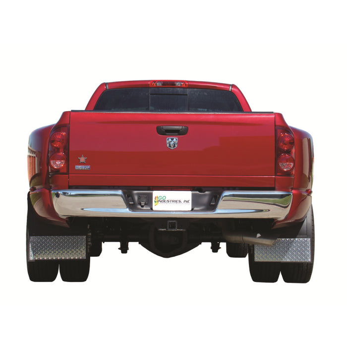Go Industries Dually Mud Flap Set - Diamond Tread Set - Includes Flaps, Diamond Tread Weights and Hardware Kit Model D70764SET