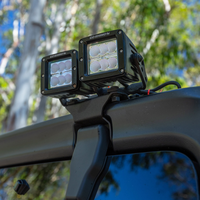 Go Rhino XE Rear Hard Top Light Mounts for Jeep JL/JT Fits two 3x3 LED Cube Lights Model 599502T